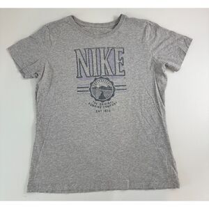 Nike Women's Graphic Short Sleeve T Shirt Gray Original Running Company Size XL